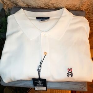 Psycho Bunny White Classic Polo Size 3XLT NWT (cmt204)